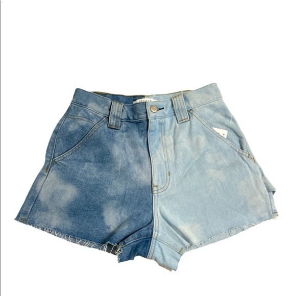 Pacsun jean woman’s shorts two blue cotton carpenter New size 26 - Picture 1 of 6